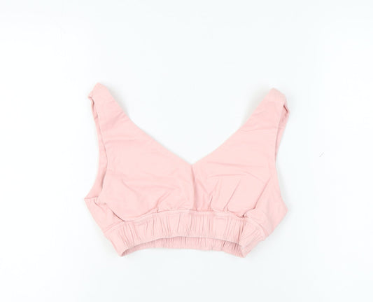 Boohoo Women's Pink V-Neck Tank Top Size 6