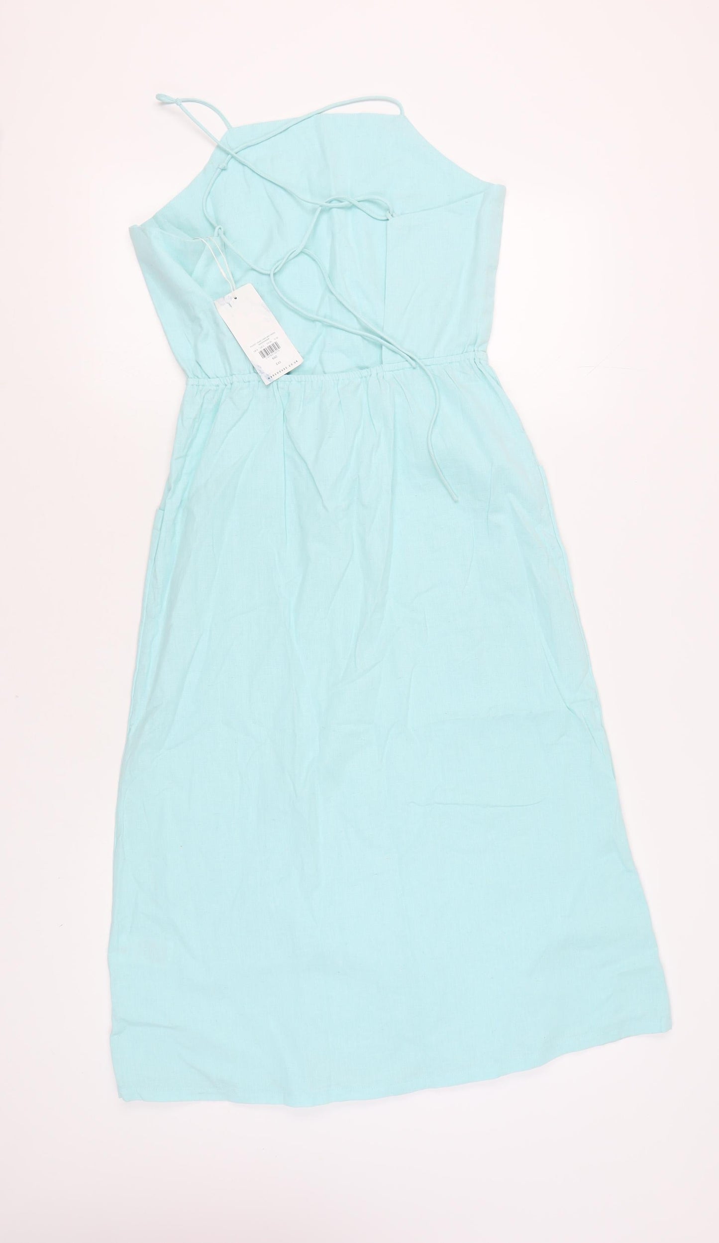 Warehouse Women's Blue Slip Dress, Size 6, Summer Style