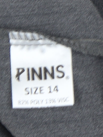Womens UK Size 14 PINNS Regular Fit Casual Grey Trousers