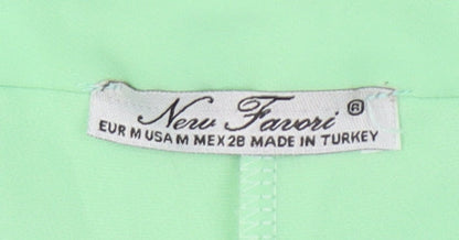 New Favori Women's Green Trousers M, Buttoned Casual Fit
