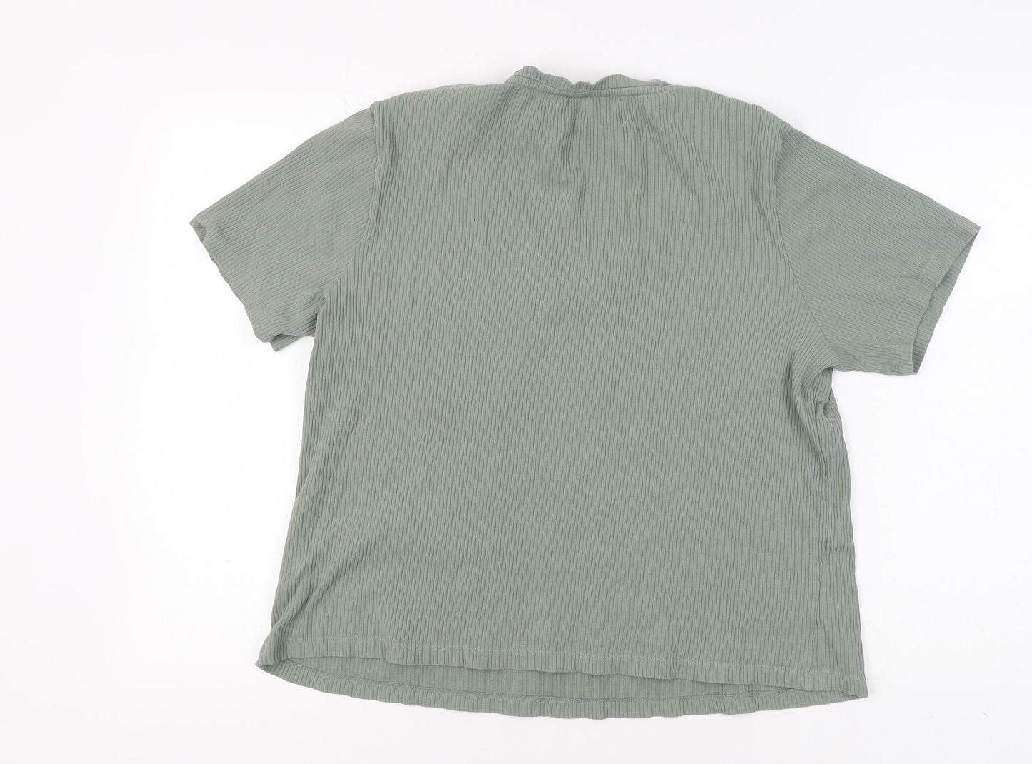 Marks and Spencer Women's Green V-Neck T-Shirt Size 14