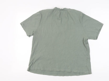Marks and Spencer Women's Green V-Neck T-Shirt Size 14
