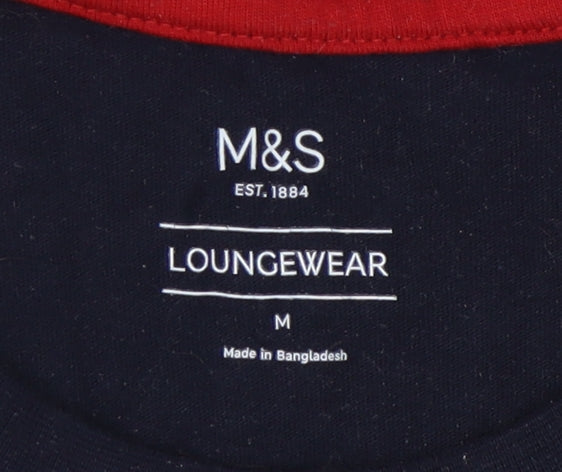 Marks and Spencer Men's Blue Cotton Funny T-Shirt M