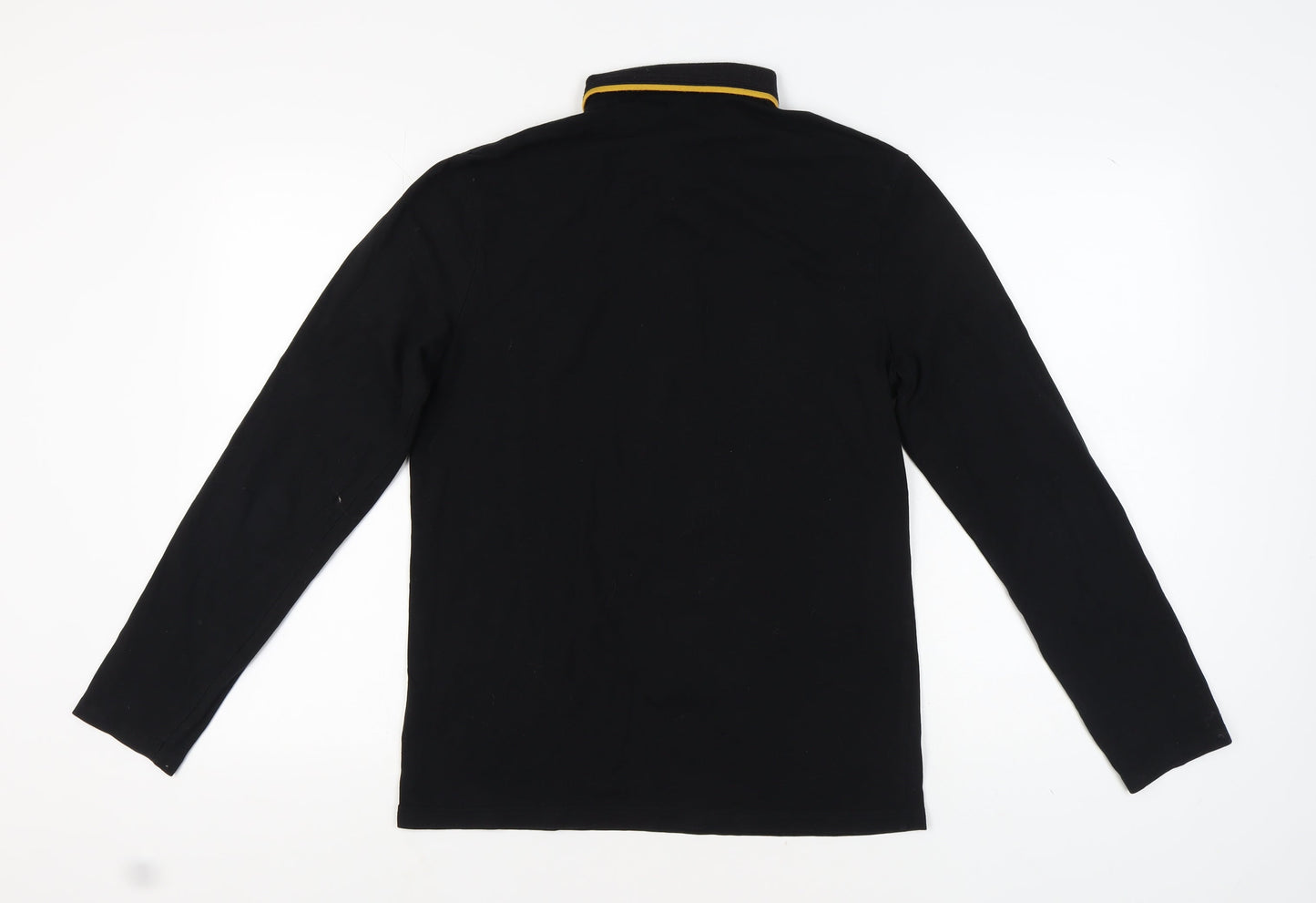 River Island Men's Black Long Sleeve Polo L