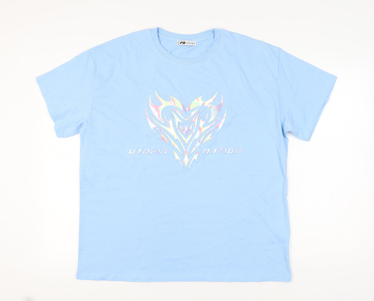 Womens UK Size XL FB Sister Blue Basic T-Shirt