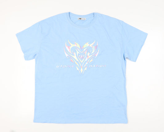 Womens UK Size XL FB Sister Blue Basic T-Shirt