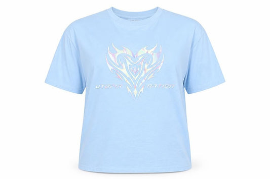 Womens UK Size XL FB Sister Blue Basic T-Shirt