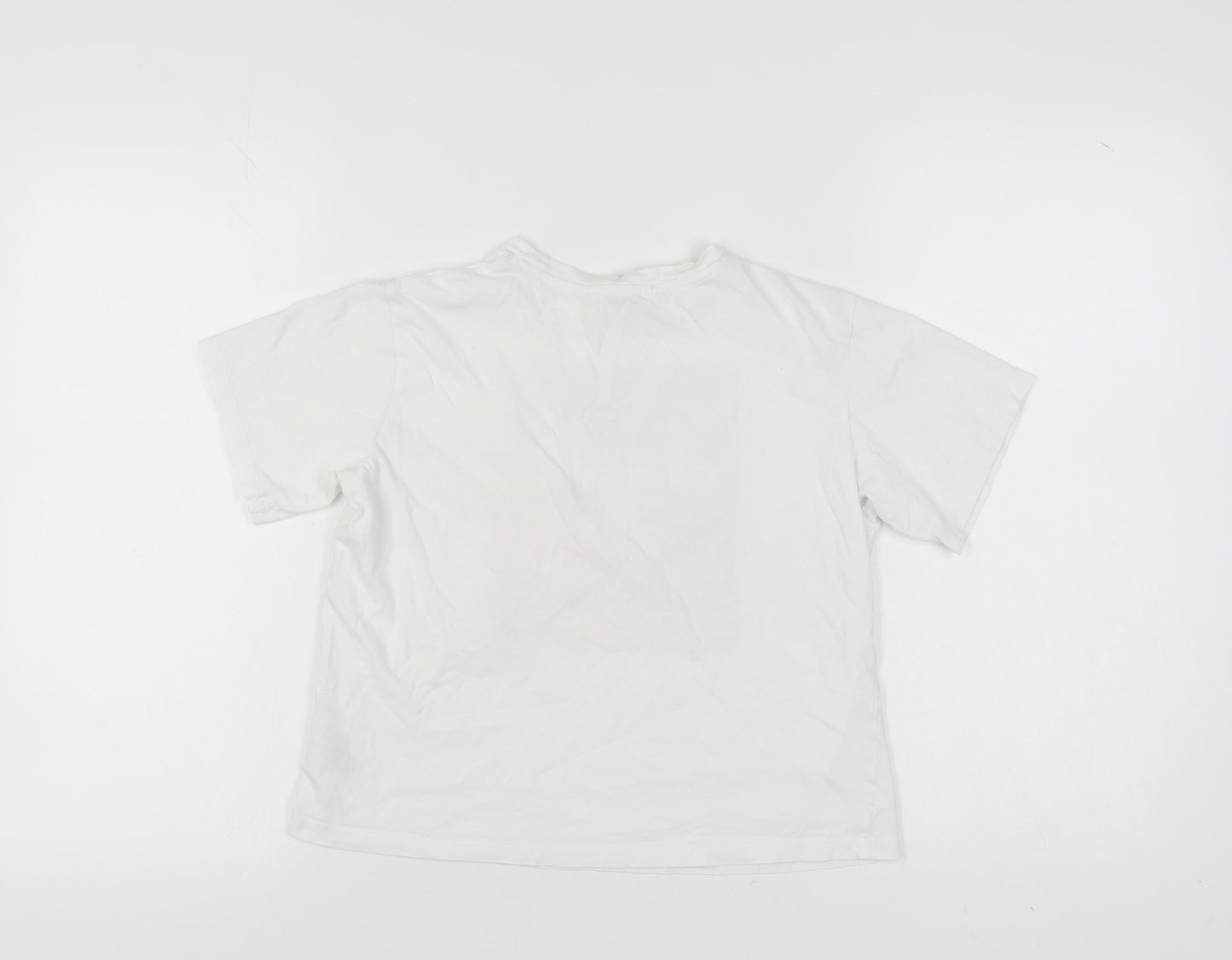 H&M Girls White Adventure Graphic T-Shirt 8-10 Years