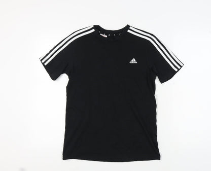 Adidas Boys Black T-Shirt, Size 13-14, Sports Style
