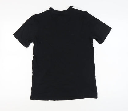 Adidas Boys Black T-Shirt, Size 13-14, Sports Style