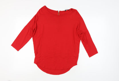 Womens UK Size 8 Select Red Basic T-Shirt
