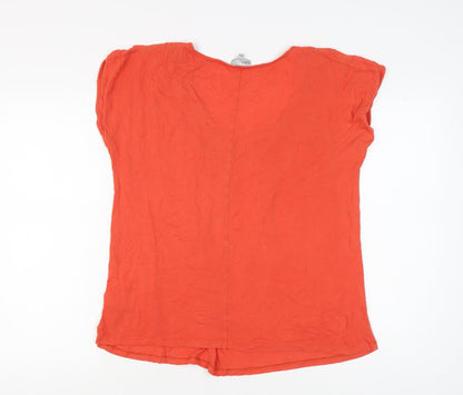 Rogers Women's Orange Plus Size Embroidered T-Shirt