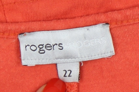 Rogers Women's Orange Plus Size Embroidered T-Shirt