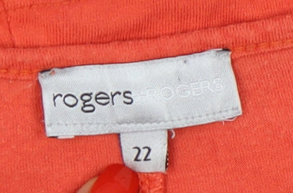 Rogers Women's Orange Plus Size Embroidered T-Shirt