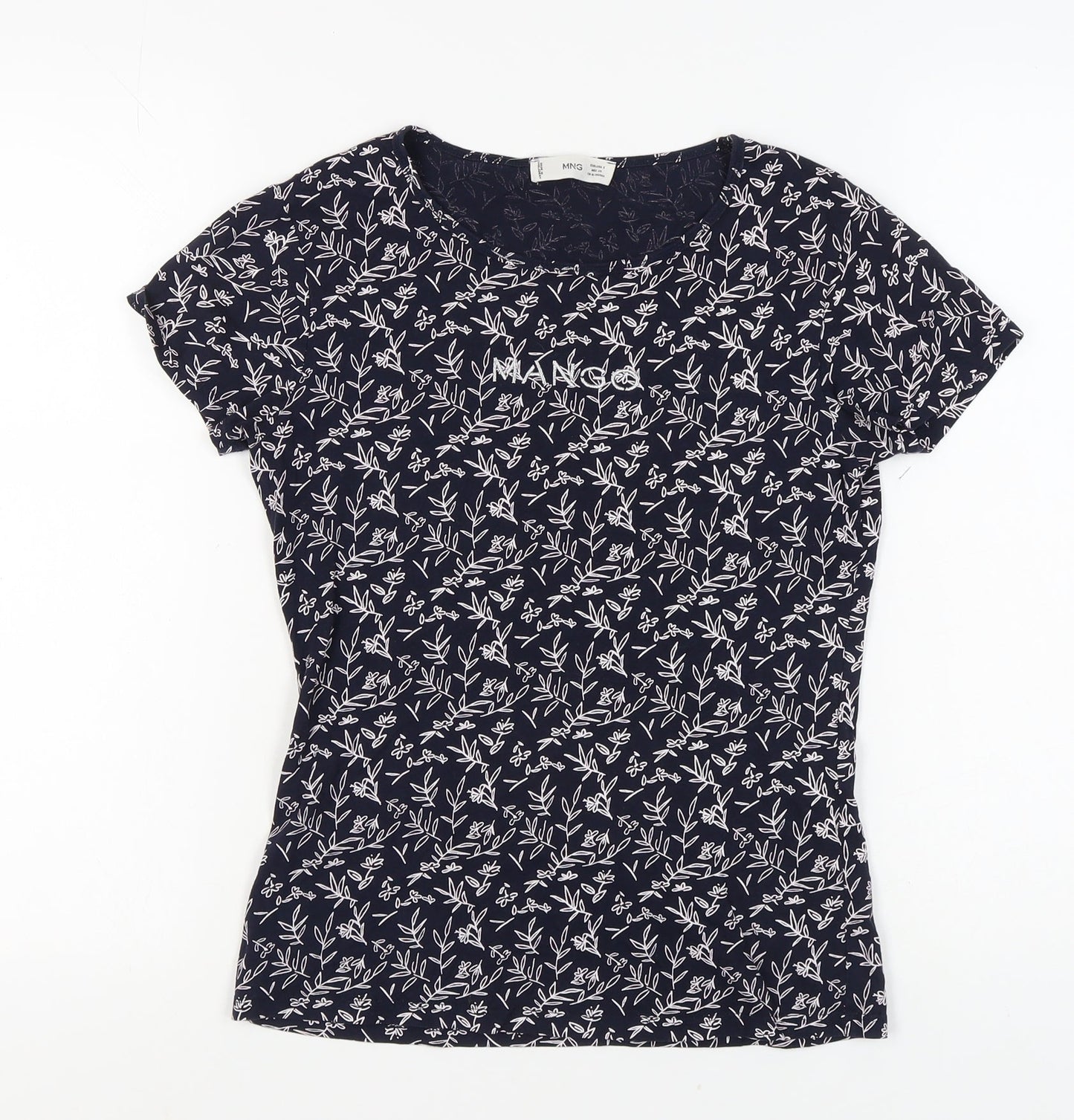 Womens UK Size S MNG Black Basic T-Shirt