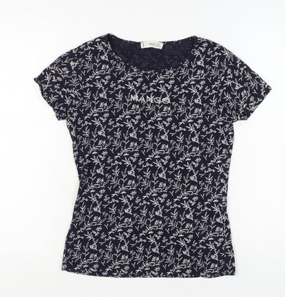 Womens UK Size S MNG Black Basic T-Shirt