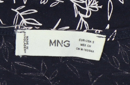 Womens UK Size S MNG Black Basic T-Shirt