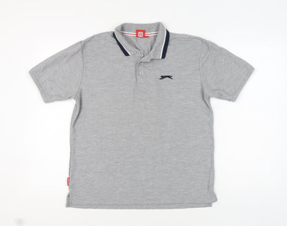 Slazenger Men's Grey Polo Shirt Size L