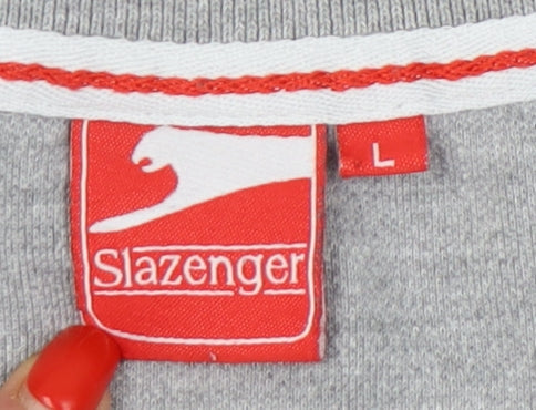 Slazenger Men's Grey Polo Shirt Size L