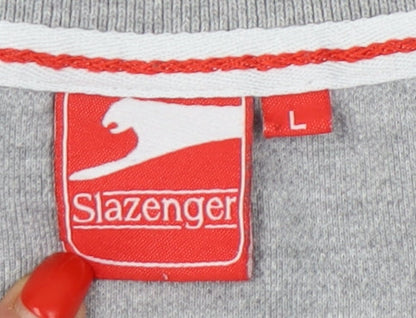 Slazenger Men's Grey Polo Shirt Size L