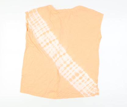 Hush Women's Orange Sleeveless T-Shirt, Size S, Summer Casual