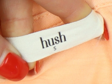 Hush Women's Orange Sleeveless T-Shirt, Size S, Summer Casual