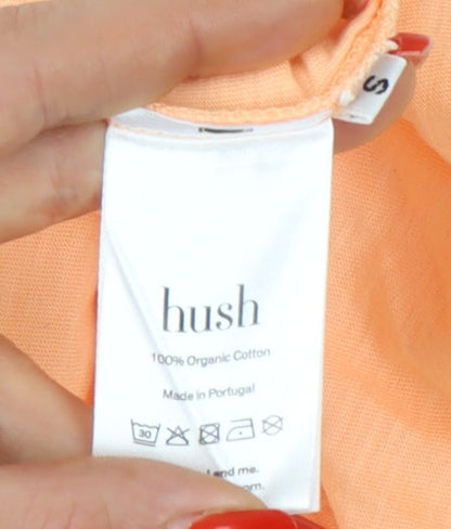 Hush Women's Orange Sleeveless T-Shirt, Size S, Summer Casual