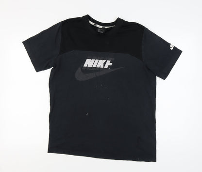 Nike Men's Black Graphic Print T-Shirt - Large
