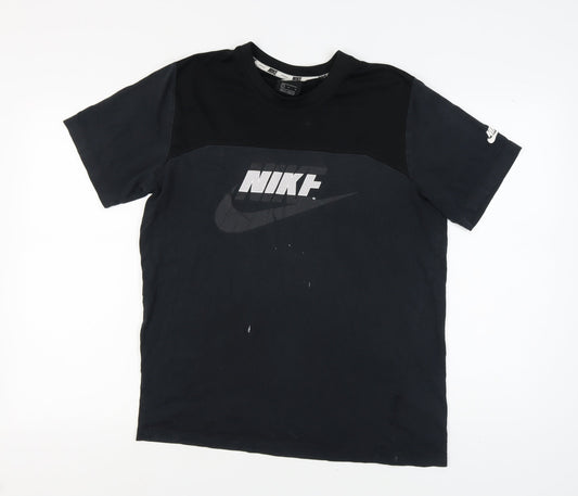 Nike Men's Black Graphic Print T-Shirt - Large