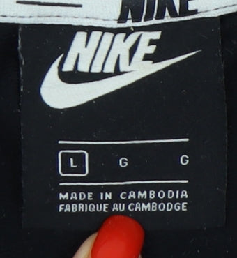 Nike Men's Black Graphic Print T-Shirt - Large