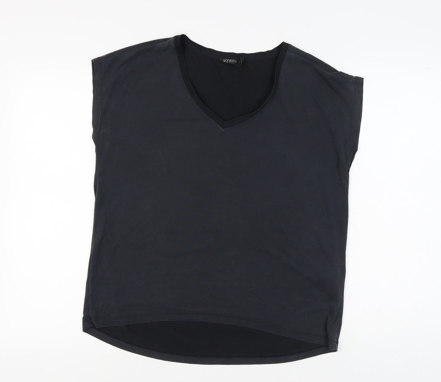 Womens UK Size M Soaked in Luxury Black Basic T-Shirt