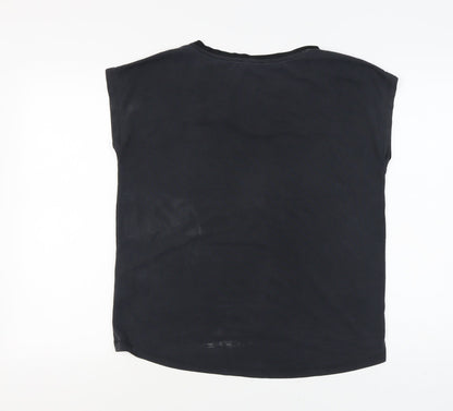 Womens UK Size M Soaked in Luxury Black Basic T-Shirt