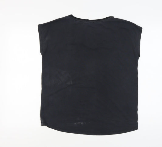 Womens UK Size M Soaked in Luxury Black Basic T-Shirt
