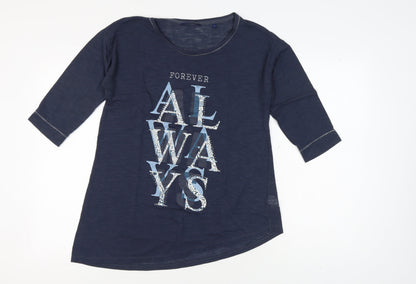 Womens UK Size 14 NEXT Blue Basic T-Shirt