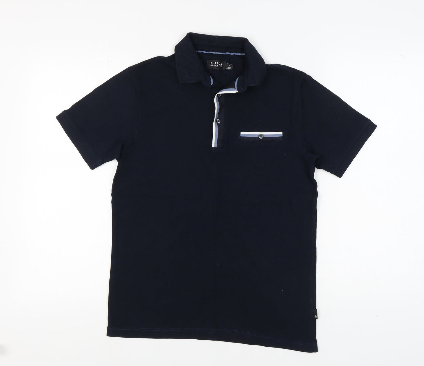 Burton Menswear Men's Black Polo Shirt, Size S