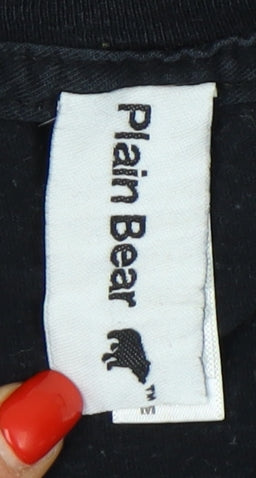 Plain Bear Men's Black Graphic T-Shirt M