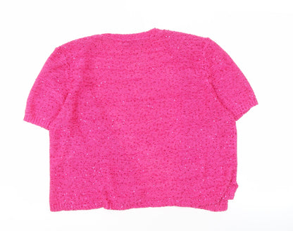 Savoir Women's Pink Open Front Cardigan Jumper Size 20