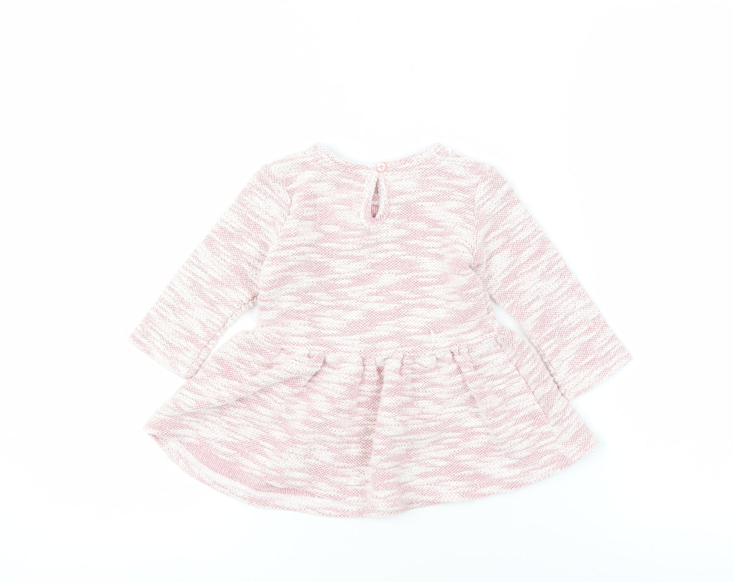 Disney Girls Pink Minnie Dress 9-12 Months With Long Sleeves