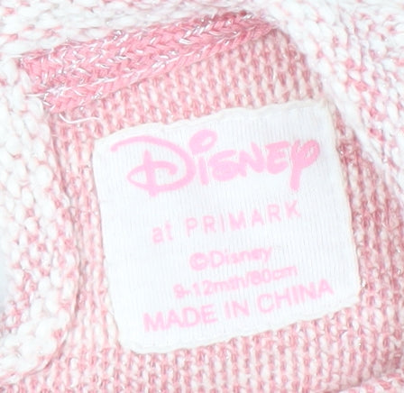 Disney Girls Pink Minnie Dress 9-12 Months With Long Sleeves
