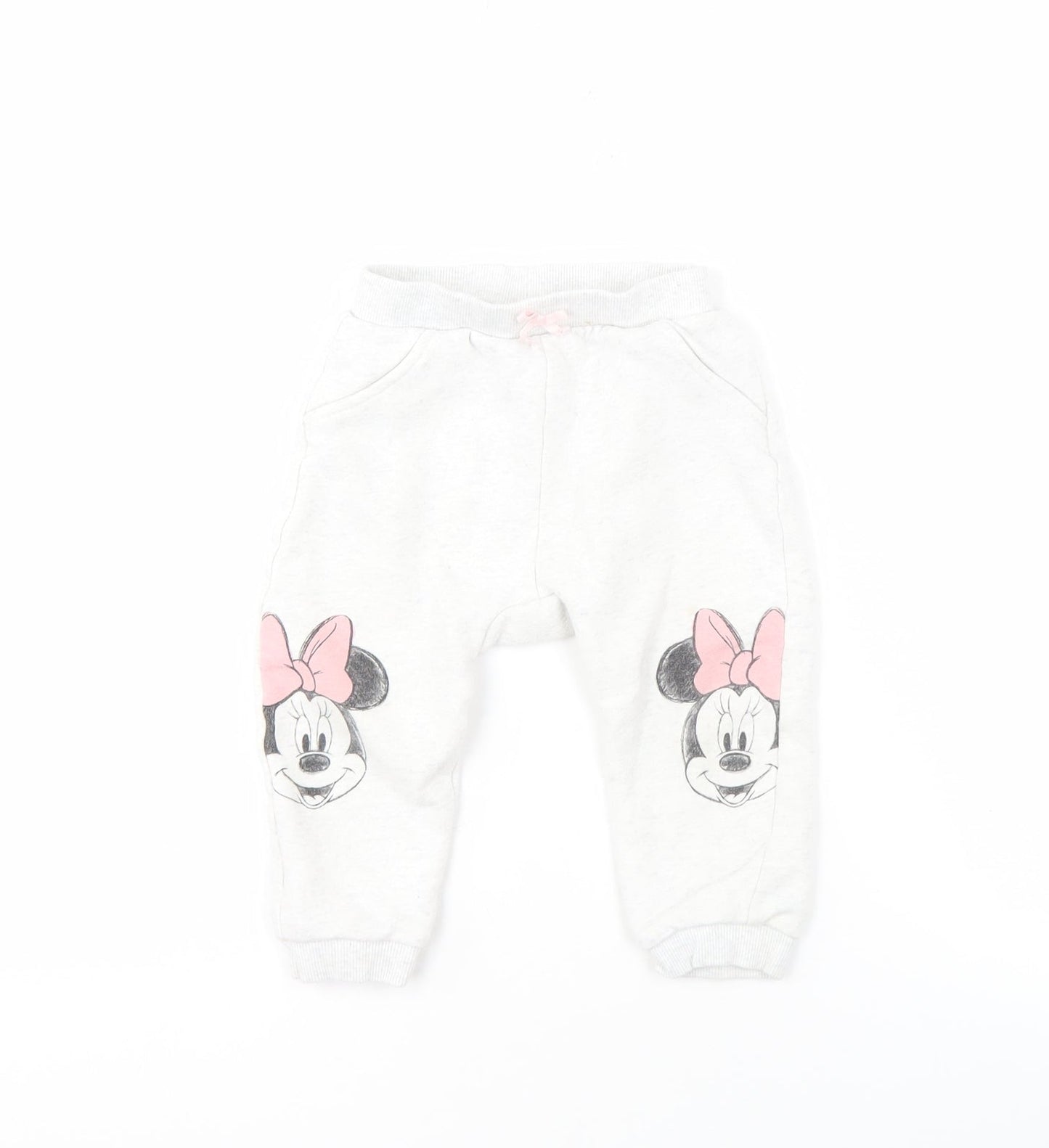 Disney Unisex 12-18 Months White Elastic Waist Trousers