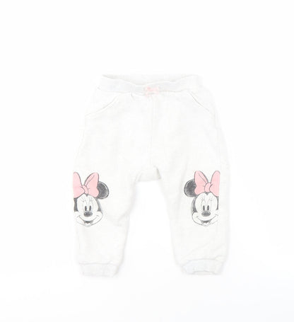 Disney Unisex 12-18 Months White Elastic Waist Trousers