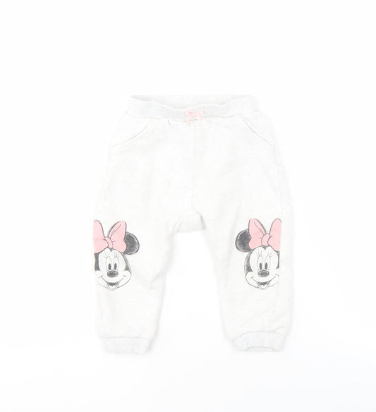 Disney Unisex 12-18 Months White Elastic Waist Trousers