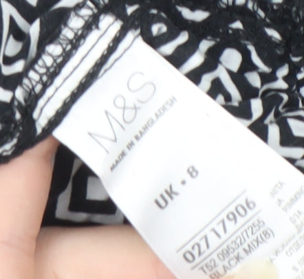 Womens UK Size 8 Marks and Spencer Relaxed Fit Harem Black Trousers
