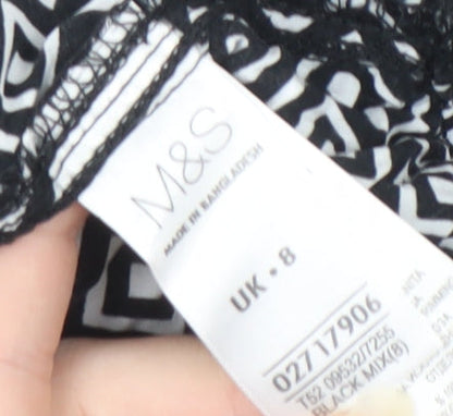 Womens UK Size 8 Marks and Spencer Relaxed Fit Harem Black Trousers