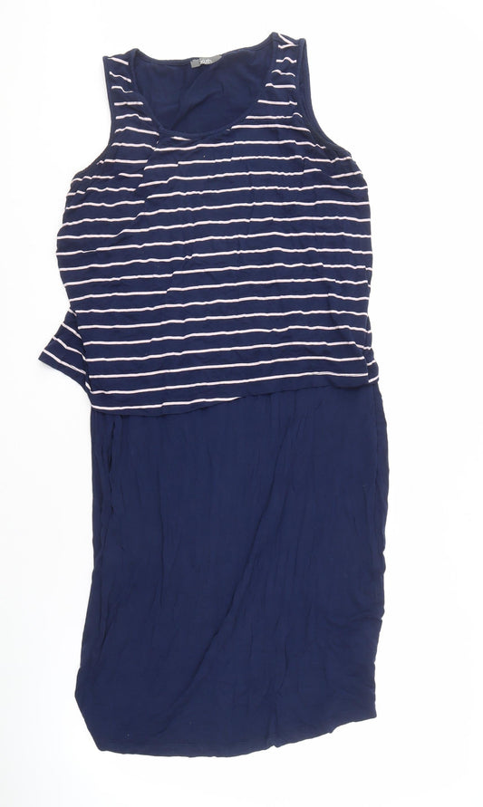 South Womens Blue Sleeveless Striped Dress Size 18
