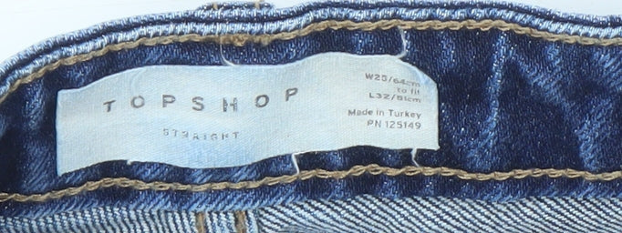 Topshop Women's Blue Straight Jeans Size 4