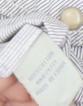Jordan Craig Men's Grey Striped Button-Up Shirt M