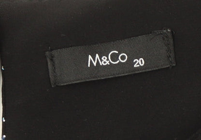 M&Co Women's Black Party Blouse, Size 20, Glitter Accents