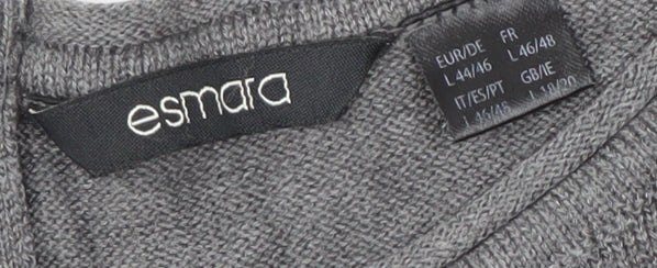 Womens UK Size 16 ESMARA Grey Pullover Jumper