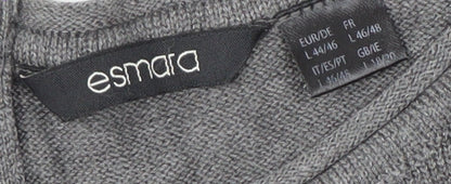 Womens UK Size 16 ESMARA Grey Pullover Jumper